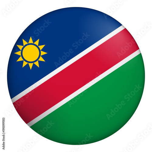 Flag of Namibia. Glossy circular flag. Button appearance. 3D Icon Design with depth Free Download Flag of Namibia. Glossy circular flag. Button appearance. 3D Icon Design with depth - GFXLoad