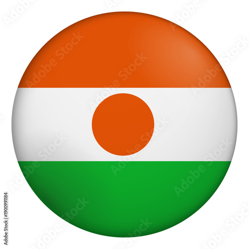 Flag of Niger. Glossy circular flag. Button appearance. 3D Icon Design with depth Free Download Flag of Niger. Glossy circular flag. Button appearance. 3D Icon Design with depth - GFXLoad