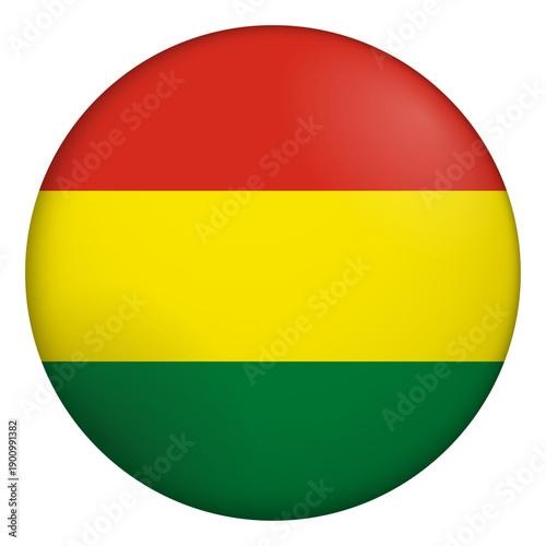 Free Download Flag of Bolivia. Glossy circular flag. Button appearance. 3D Icon Design with depth - GFXLoad