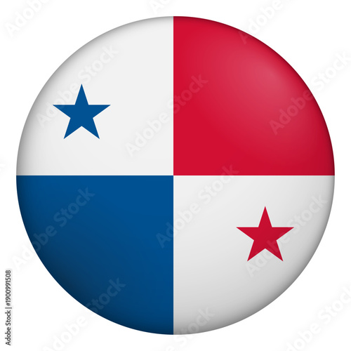 Flag of Panama. Glossy circular flag. Button appearance. 3D Icon Design with depth Free Download Flag of Panama. Glossy circular flag. Button appearance. 3D Icon Design with depth - GFXLoad