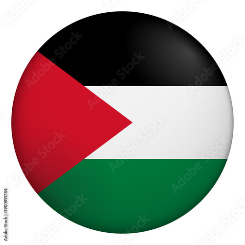 Flag of Palestine. Glossy circular flag. Button appearance. 3D Icon Design with depth Free Download Flag of Palestine. Glossy circular flag. Button appearance. 3D Icon Design with depth - GFXLoad