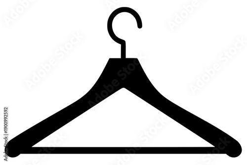 hanger isolated on white background, Black Clothes Hanger Silhouette Isolated on White Background vector illustrator