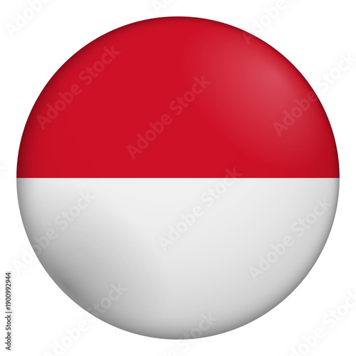 Free Download Flag of Monaco. Glossy circular flag. Button appearance. 3D Icon Design with depth - GFXLoad