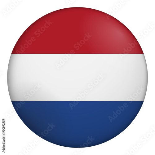 Flag of Netherlands. Glossy circular flag. Button appearance. 3D Icon Design with depth Free Download Flag of Netherlands. Glossy circular flag. Button appearance. 3D Icon Design with depth - GFXLoad