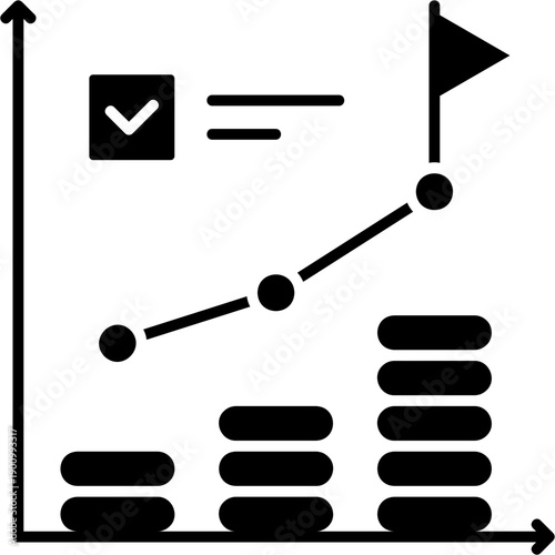 Glyph Solid Revenue Goal Icon