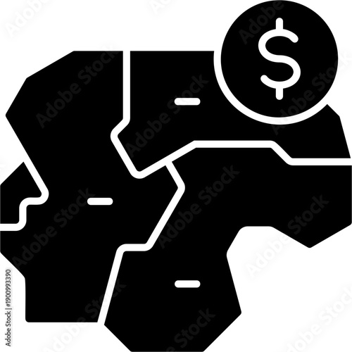 Glyph Solid Revenue Map Icon