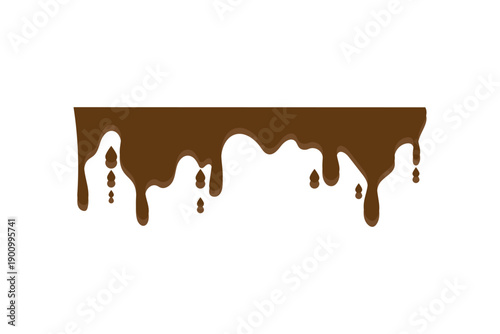 Set of black dripping liquid, hand drawn ink drips and melting paint splashes.