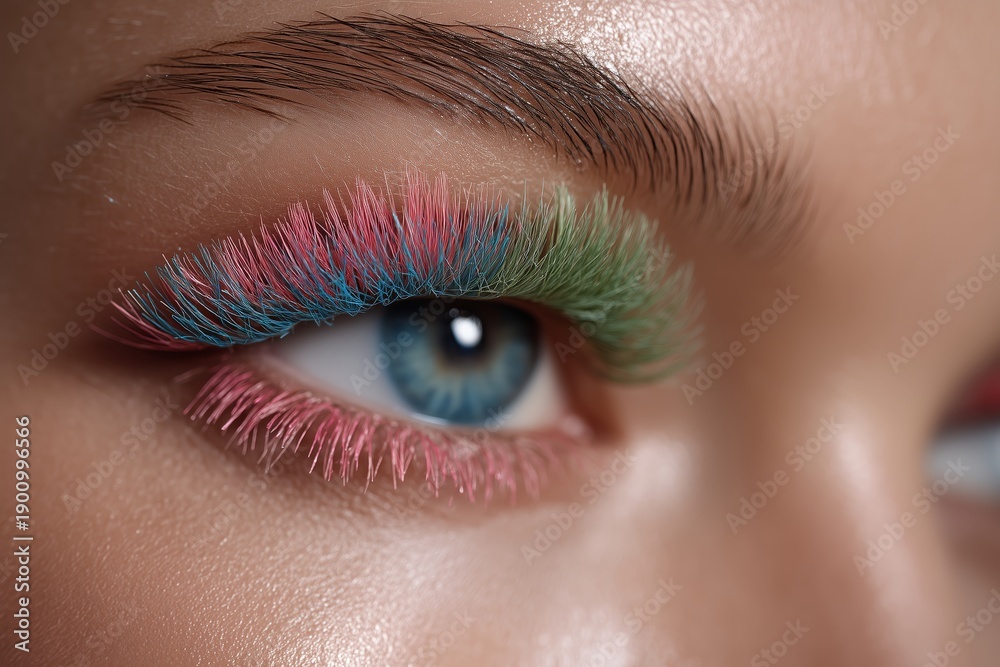 Fototapeta premium Close-Up of Woman Eye with 3D Eyelash Extensions