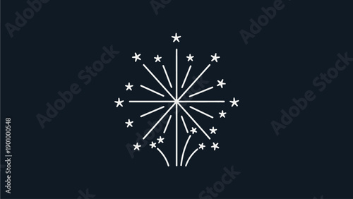 Stylish Fireworks Illustration on Dark Background