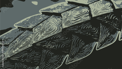 Close up of wooden planks with abstract patterns