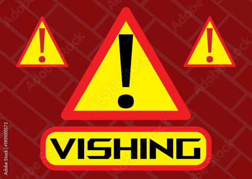 Vishing, alert message, computer concept and new technologies, manipulation and  false identity, telephone fraud.