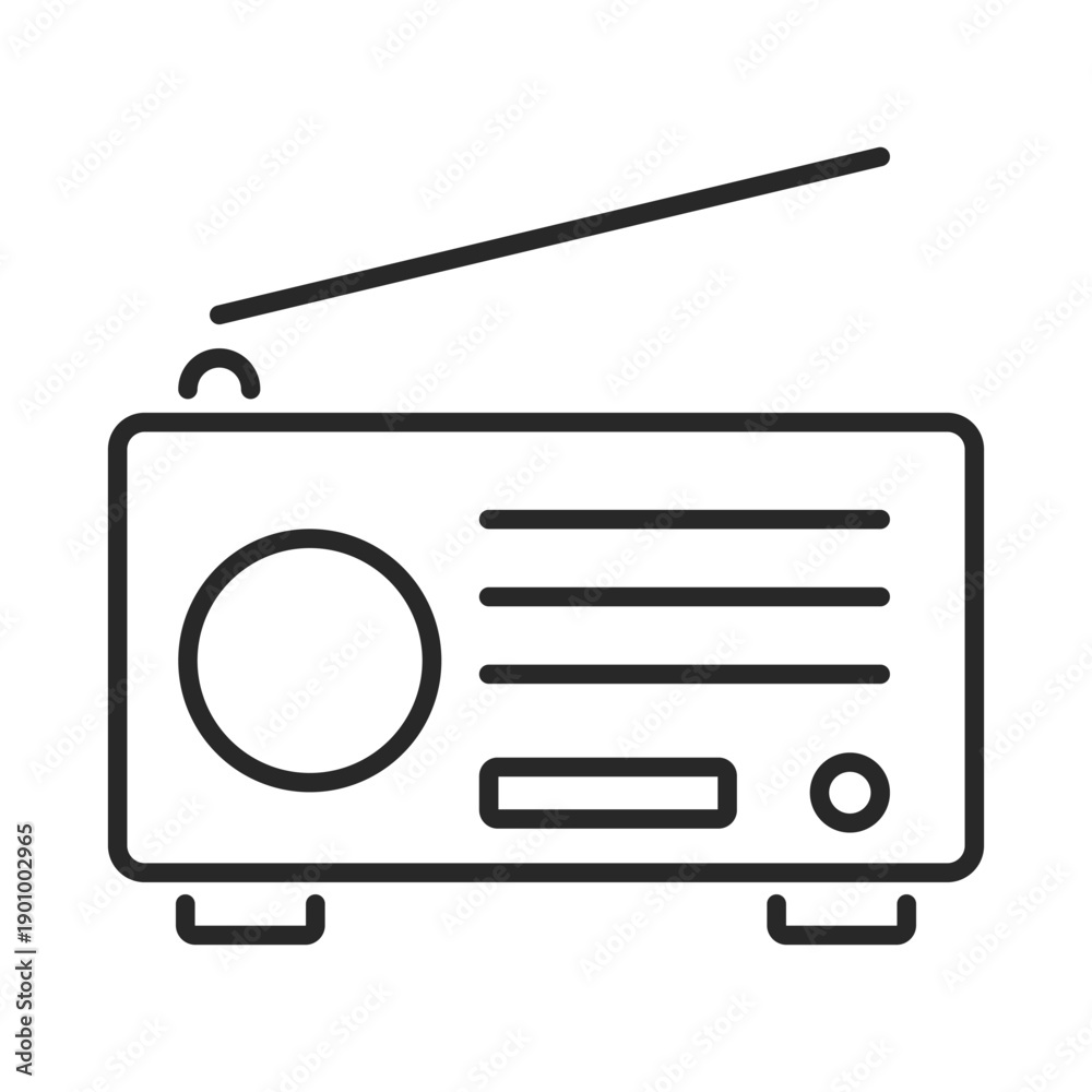 Fototapeta premium radio line vector web Icon