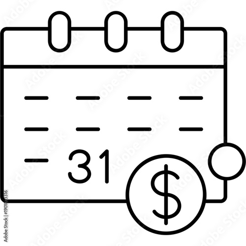 Line Art Monthly Earnings Icon