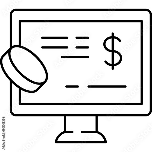 Line Art Online Earnings Icon