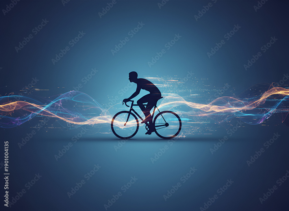 Fototapeta premium Cyclist Motion Data Flow