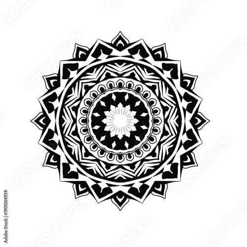 Mesmerizing black and white mandala design