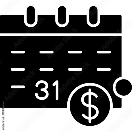 Glyph Solid Monthly Earnings Icon