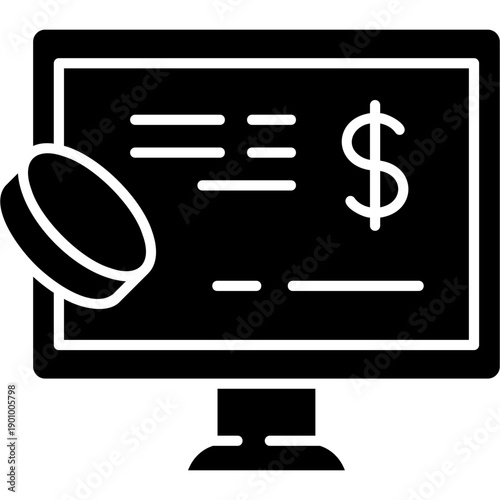 Glyph Solid Online Earnings Icon