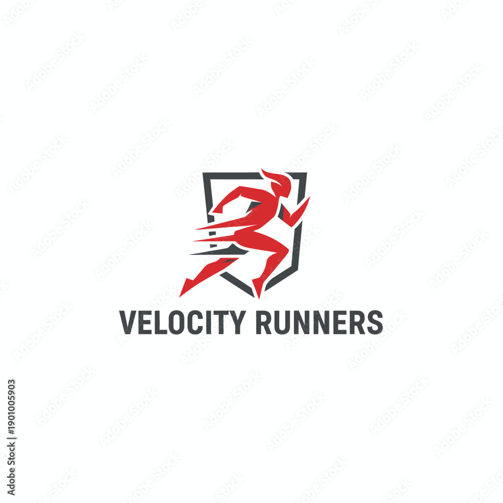 Fototapeta premium Velocity Runners Shield Motion Logo