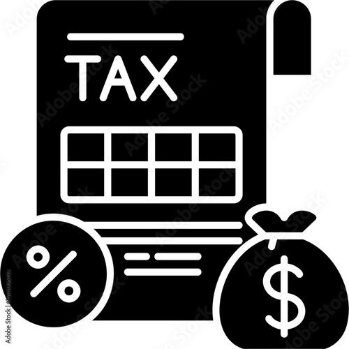 Glyph Solid Taxable Income Icon