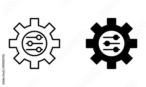 gear icon with adjustment sliders inside for settings and configuration concept