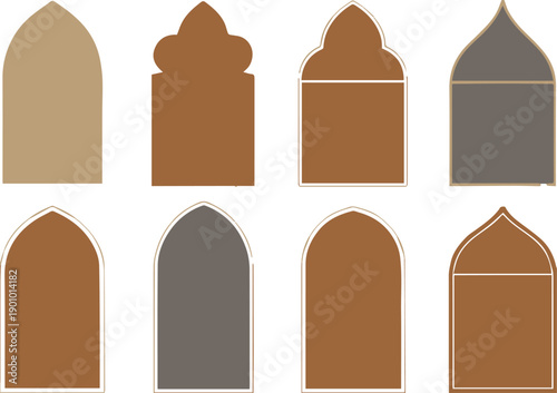arch vector set of traditional window doorway motifs and templates