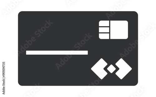 Minimalist Design of a Generic Credit Card, Featuring a Chip and Abstract Logo
