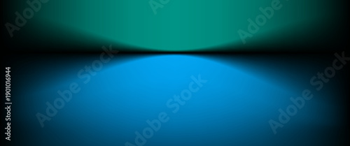 Abstract gradient podium background. Empty blue and green 3D studio background. Clean scene for product presentation mockup template. eps 10
