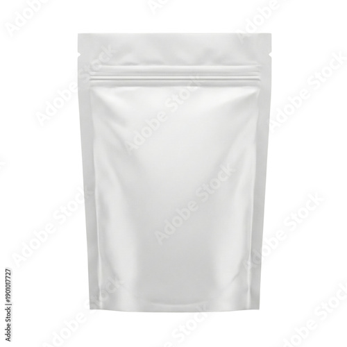 Fotografía Blank white stand-up pouch bag with zipper mockup