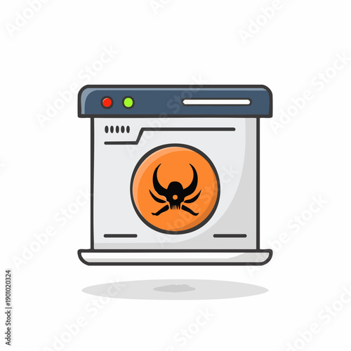 Isolated Website Displaying a Hazardous Biohazard Symbol Representing Cyber Security Threats and Dangerous Network