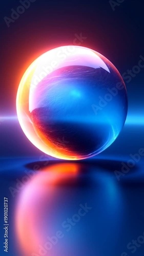 abstract background with glowing sphere