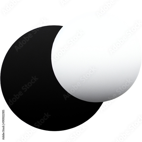 Eclipse: A captivating minimalist depiction of celestial dance, where a monochrome moon gracefully obscures the sun, forming a compelling visual metaphor.