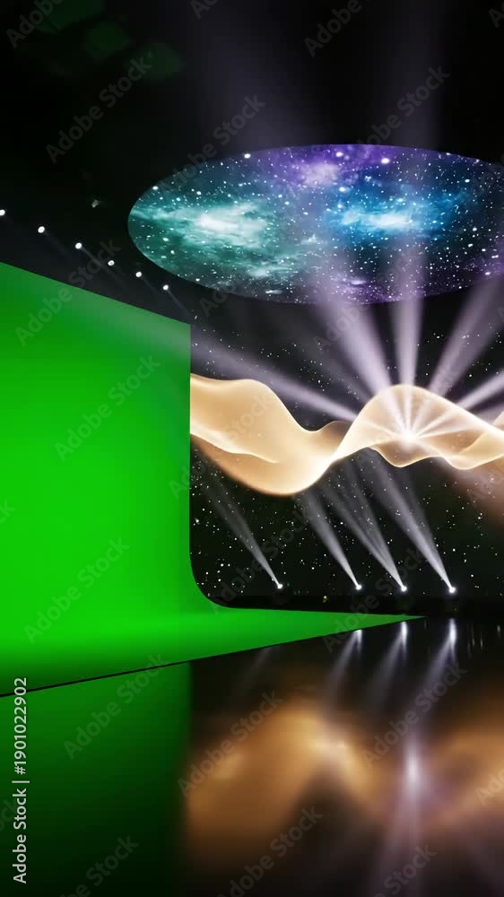 Led Screen Scene Green Screen led wall scene 3 with distortion, overlay, glitch, static ...