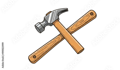 Solid Vector Hammer Design – Sketch, Icon, Logo, and Sticker