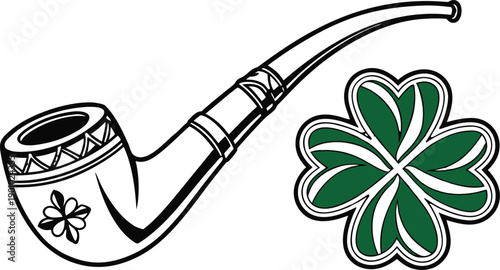 St Patrick's Day. St Patrick’s Day Pipe Friends Wearing Green Outfits and Shamrock Accessories. Whimsical Watercolor Cute Goose with Green Eyes Wearing a St. Patrick's Day Top Hat with Shamrocks.