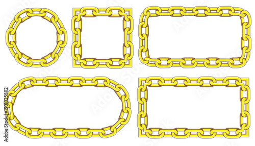 Wallpaper Mural Golden Chain Borders & Frames Set (Vector Illustration) Torontodigital.ca
