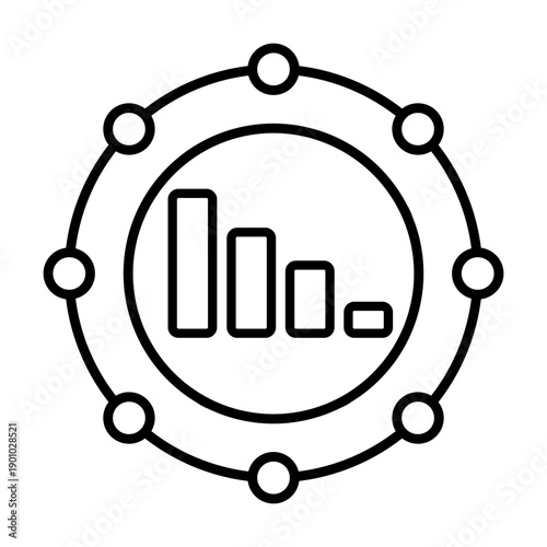 Financial losses vector icon. Revenue decline Illustration sign. Market decline symbol. Economic decline logo.