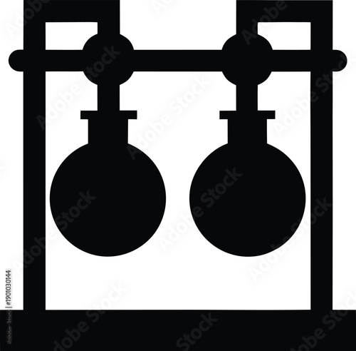 condenser liebig straight silhouette vector illustration on transparent background