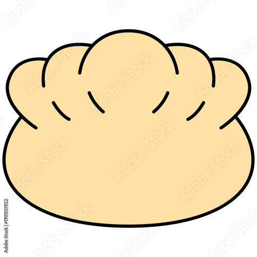 Cartoon Illustration of a Steamed dumpling