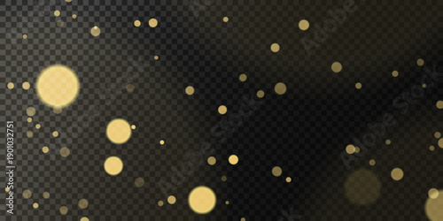 Shining bokeh isolated on transparent background. Glow light effect. The dust sparks and stars shine with special light.