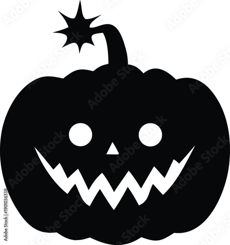 A classic jack-o'-lantern design with a spooky face and a glowing star on top for halloween decoration