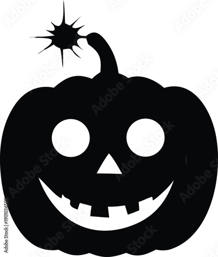 A spooky jack-o'-lantern with a bomb-like fuse for a halloween decoration twist