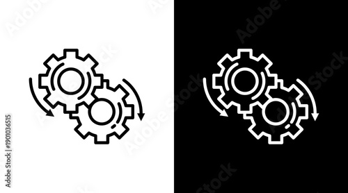 Automation White Icon Set Design