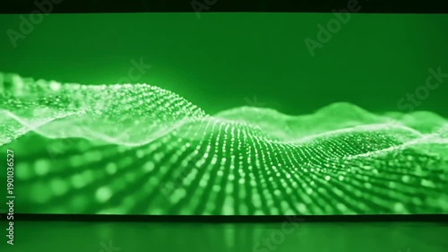Green Screen led wall scene 3 with distortion, overlay, glitch, static noise, scan lines on black background, 4k animated video loop