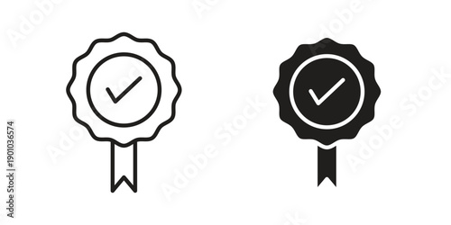 Warranty icon vector pack. Thin linear and black flat style.