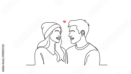 happy couple in love smiling