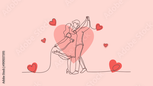 couple dancing, romantic illustration, love