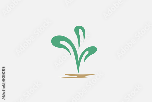 green plant minimalist funny logo 