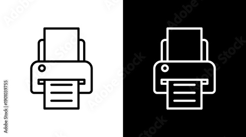 Print White Icon Set Design