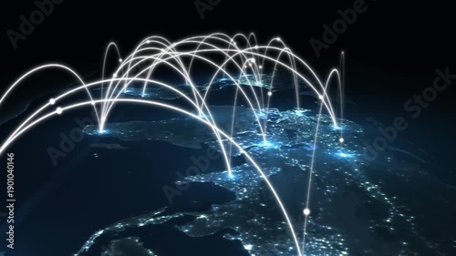 link line connection global business concept of connections and information transfer in the world
